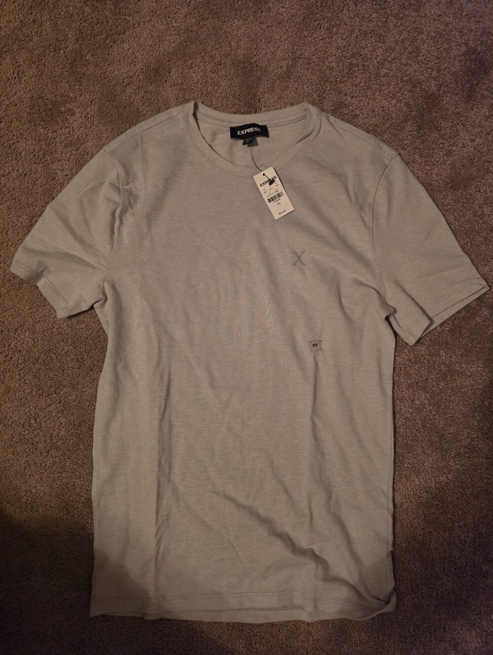 NWT Express Knit Short Sleeve Grey Tee Mens XS